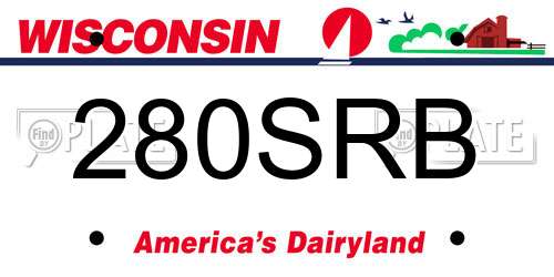 280SRB Wisconsin License Plate