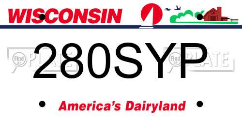 280SYP Wisconsin License Plate