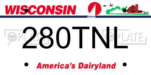 280TNL Wisconsin License Plate