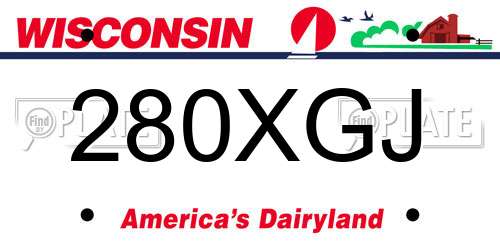 280XGJ Wisconsin License Plate