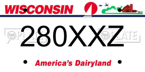 280XXZ Wisconsin License Plate