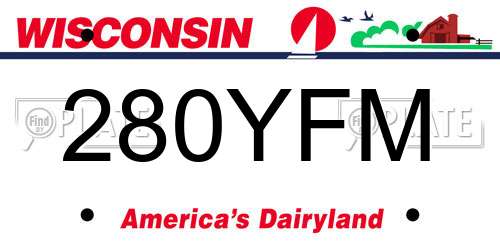 280YFM Wisconsin License Plate