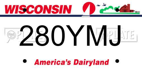 280YMJ Wisconsin License Plate