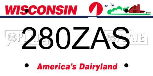280ZAS Wisconsin License Plate