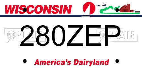280ZEP Wisconsin License Plate