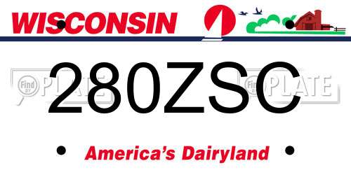 280ZSC Wisconsin License Plate