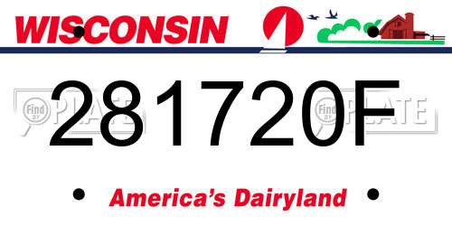 281720F Wisconsin License Plate