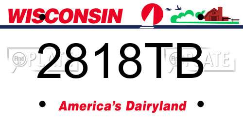 2818TB Wisconsin License Plate