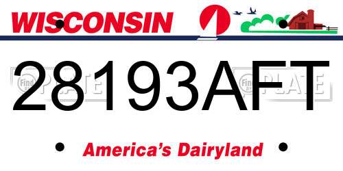 28193AFT Wisconsin License Plate