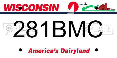 281BMC Wisconsin License Plate