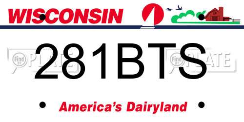 281BTS Wisconsin License Plate