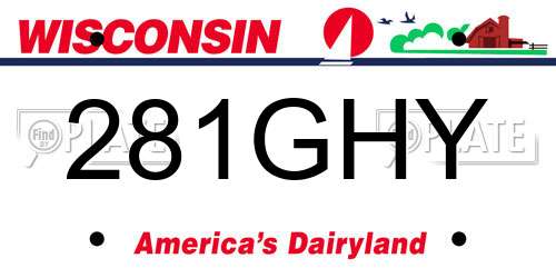 281GHY Wisconsin License Plate