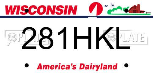 281HKL Wisconsin License Plate