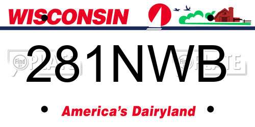 281NWB Wisconsin License Plate