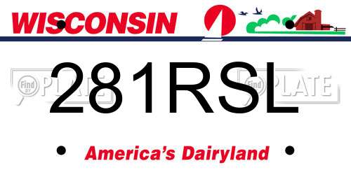 281RSL Wisconsin License Plate