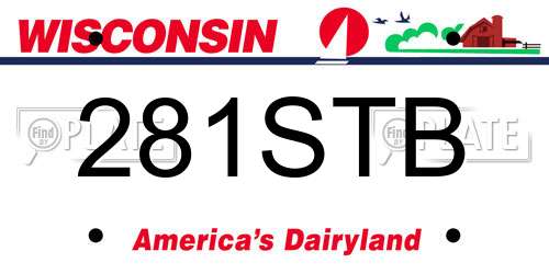 281STB Wisconsin License Plate