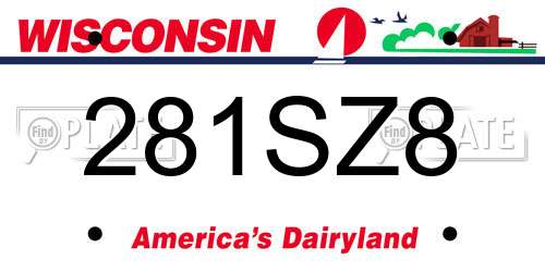 281SZ8 Wisconsin License Plate