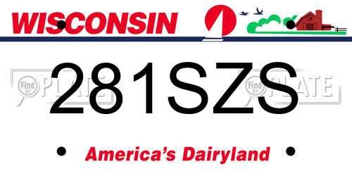 281SZS Wisconsin License Plate