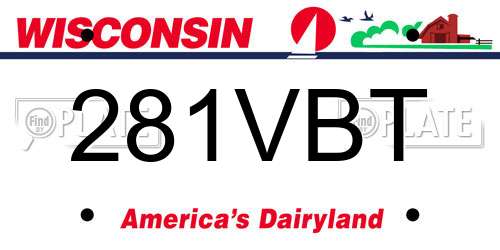 281VBT Wisconsin License Plate