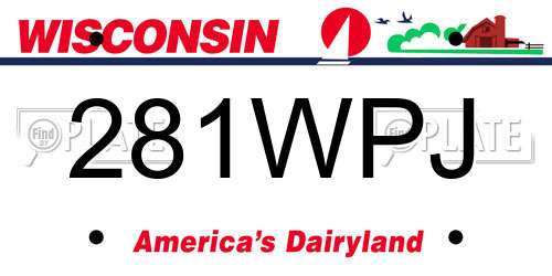 281WPJ Wisconsin License Plate