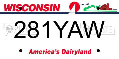 281YAW Wisconsin License Plate