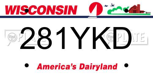 281YKD Wisconsin License Plate
