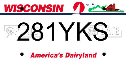 281YKS Wisconsin License Plate