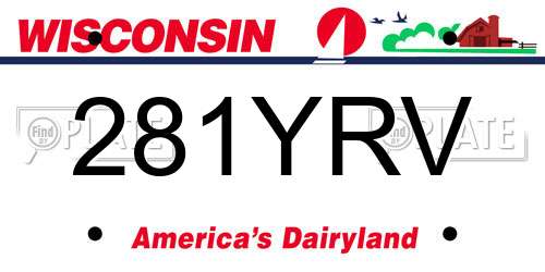 281YRV Wisconsin License Plate