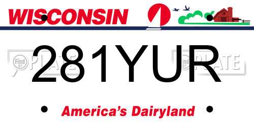 281YUR Wisconsin License Plate
