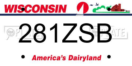 281ZSB Wisconsin License Plate