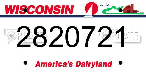 2820721 Wisconsin License Plate