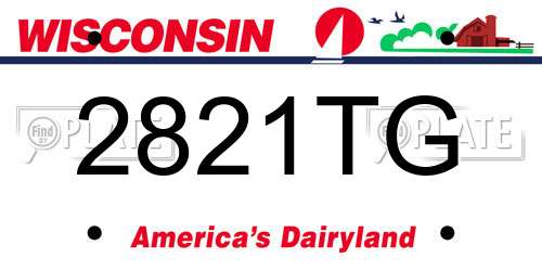 2821TG Wisconsin License Plate