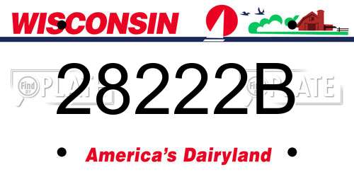 28222B Wisconsin License Plate