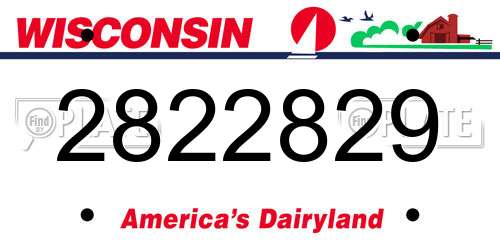2822829 Wisconsin License Plate