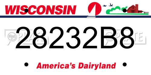 28232B8 Wisconsin License Plate