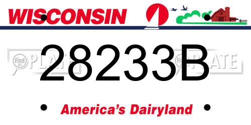 28233B Wisconsin License Plate