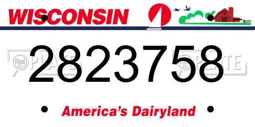 2823758 Wisconsin License Plate