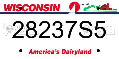 28237S5 Wisconsin License Plate