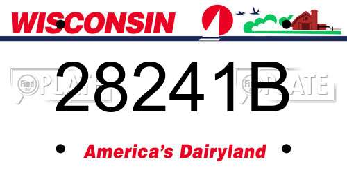 28241B Wisconsin License Plate