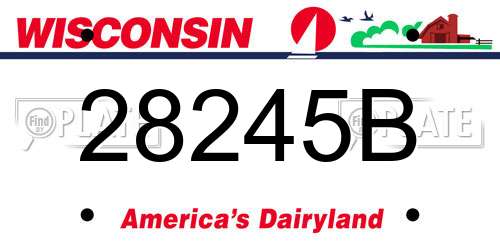 28245B Wisconsin License Plate