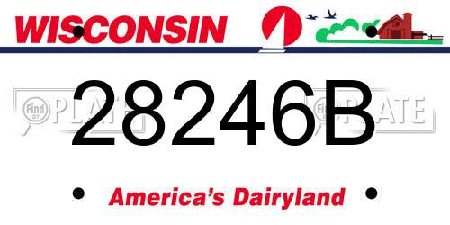 28246B Wisconsin License Plate