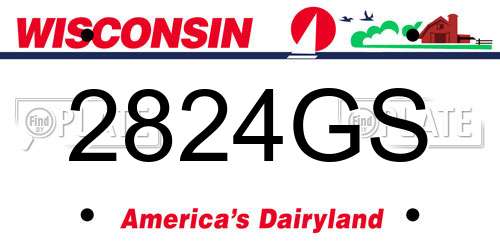 2824GS Wisconsin License Plate