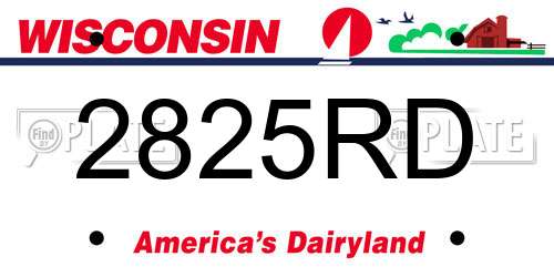 2825RD Wisconsin License Plate