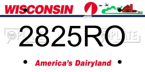 2825RO Wisconsin License Plate
