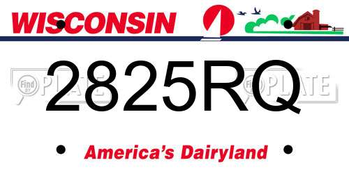 2825RQ Wisconsin License Plate