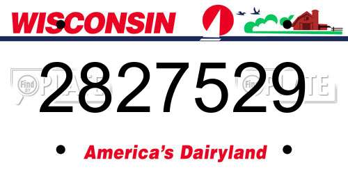 2827529 Wisconsin License Plate