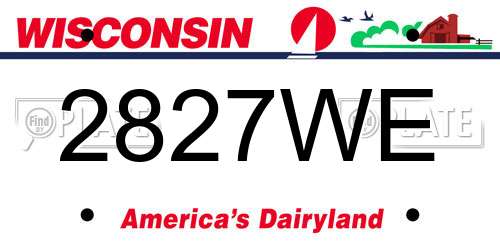 2827WE Wisconsin License Plate