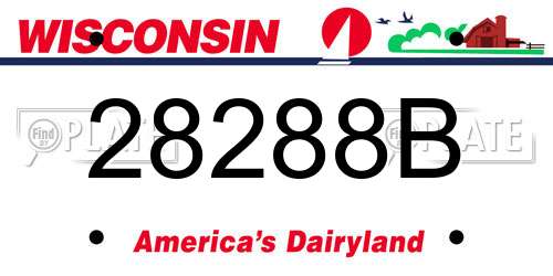 28288B Wisconsin License Plate