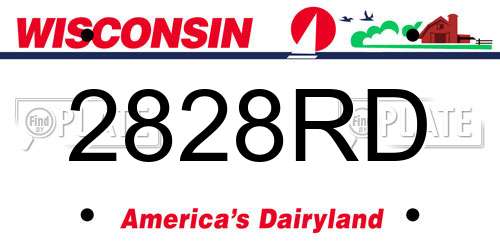 2828RD Wisconsin License Plate
