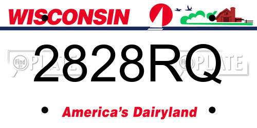 2828RQ Wisconsin License Plate